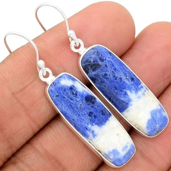 

Vintage Rectangle Metal Metal Paste Blue White Pattern Women's Trendy Hook Drop Earrings