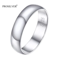 prosilver classic wedding band ring 5mm polished for women men unisex lovers sterling silver rings size 4 12 pyr15126b 5