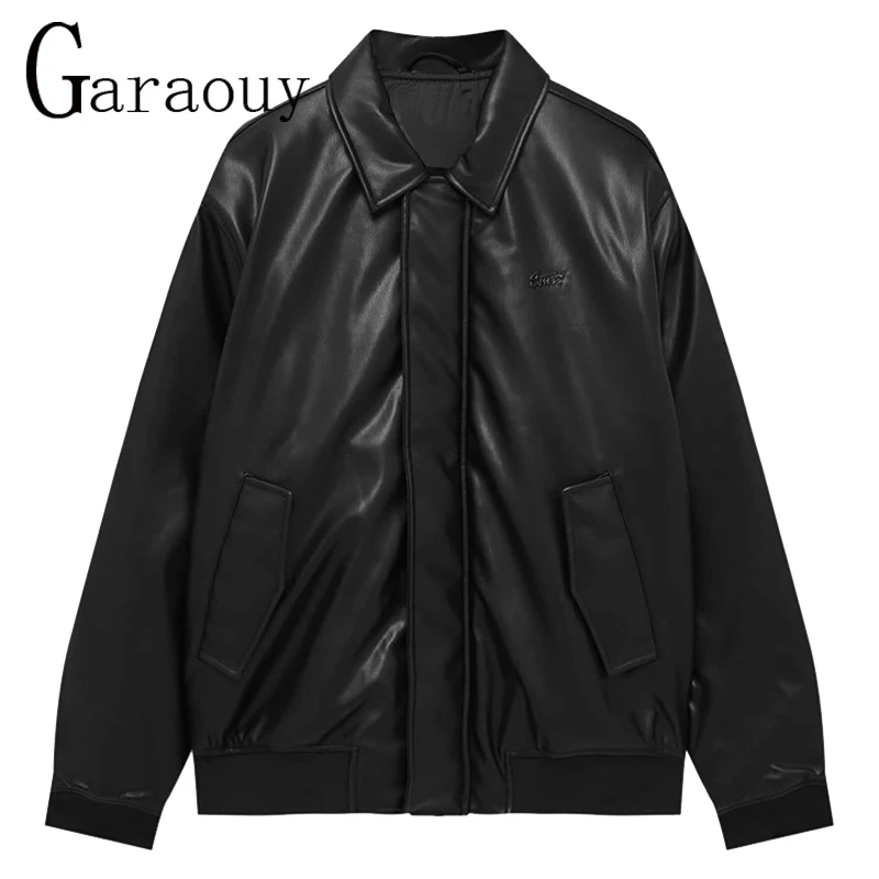 

Garaouy 2022 новые зимние мужские байкерские пальто из искусственной кожи, бейсбольная куртка, Мужская повседневная Толстая теплая хлопковая ве...