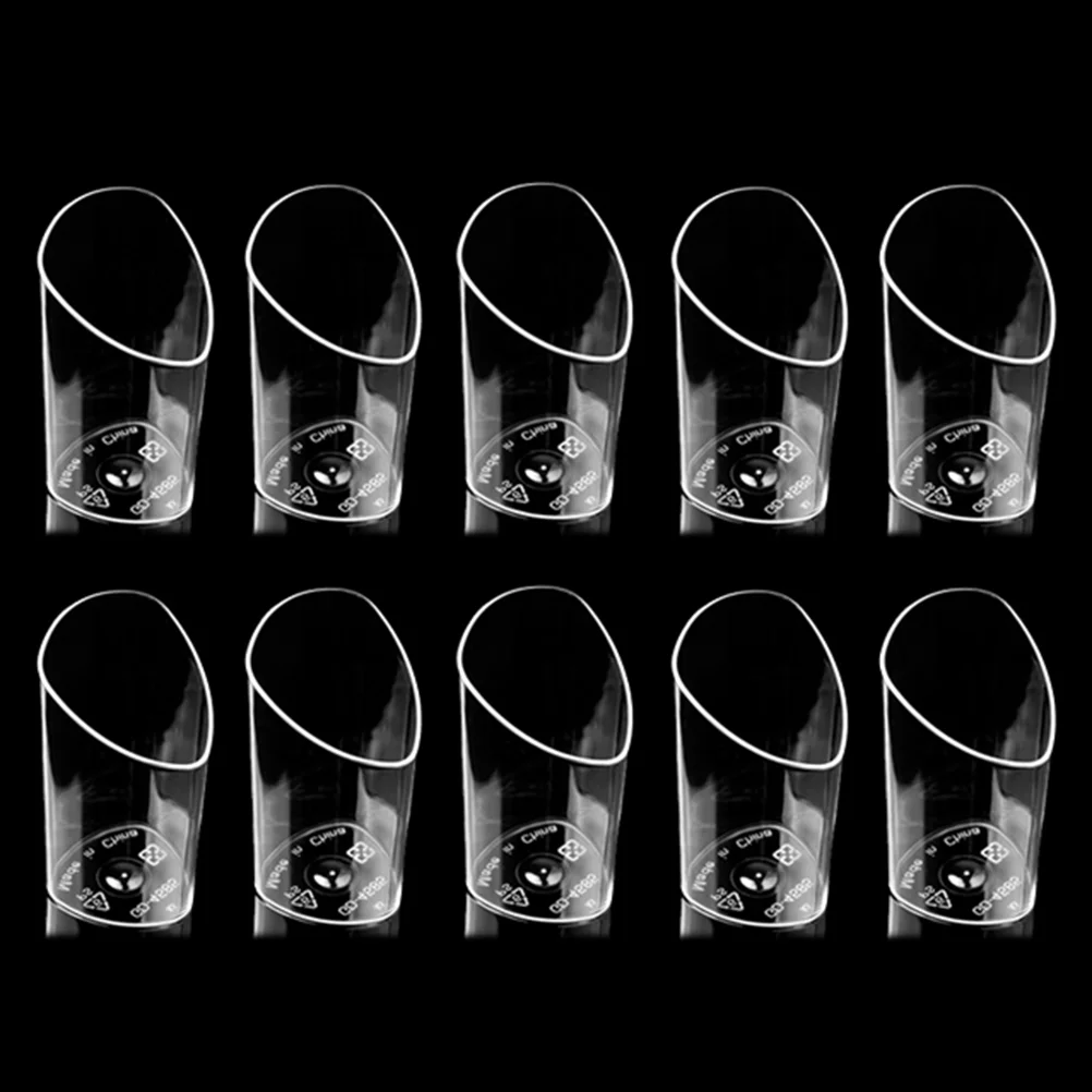 

50pcs 80ml Mini Dessert Cups Elegant Clear Slanted Parfait Appetizer Cup Jelly Pudding Mousse Cup