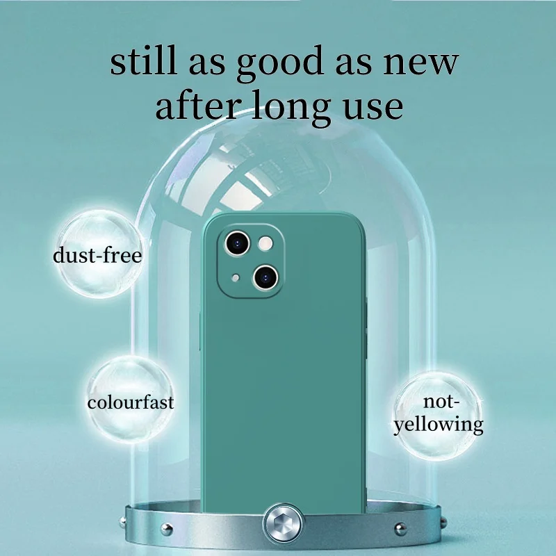 Чехол для телефона из жидкого силикона iPhone 14ProMax чистый цвет прямой край iphone14