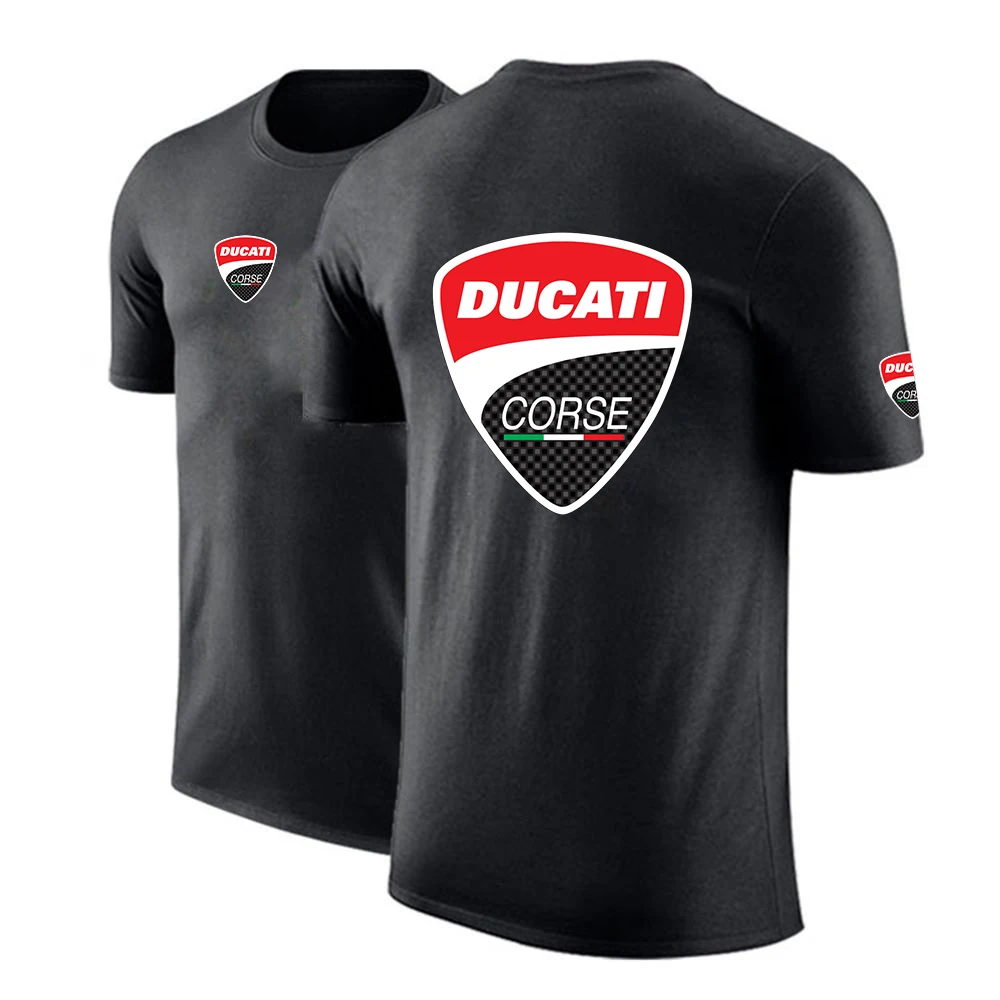

2022 Summer Ducati Printed Solid Color T-Shirt Mens Black And White 100% cotton High street T-shirts Summer Leisure Tee Tops