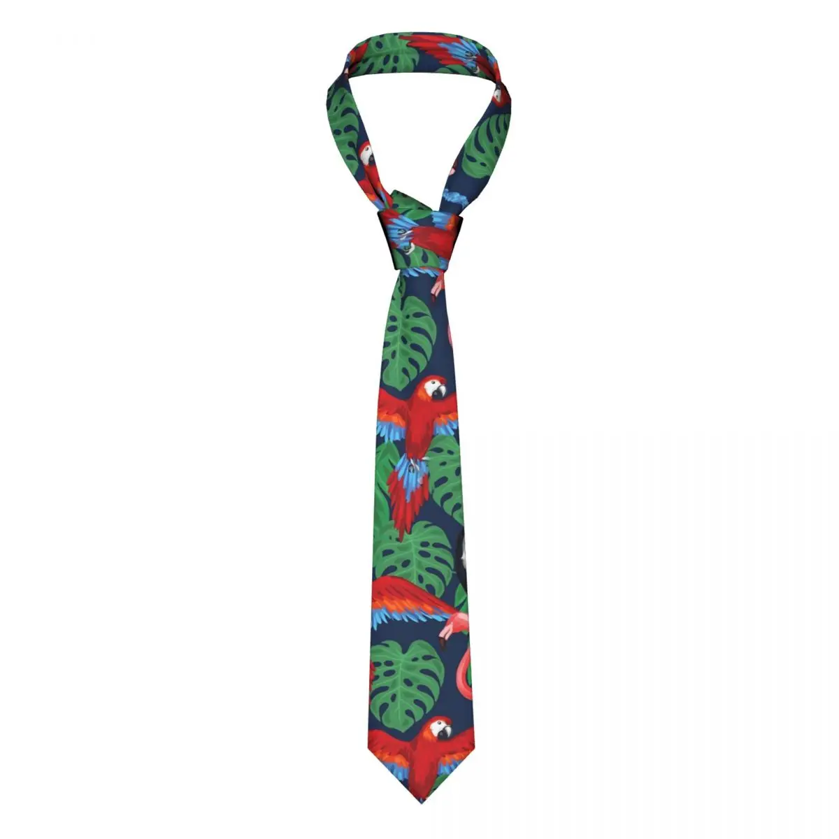 

Tropical Birds Tie Palm Leaves Print 8CM Vintage Neck Ties Accessories Formal For Men Shirt Cravat
