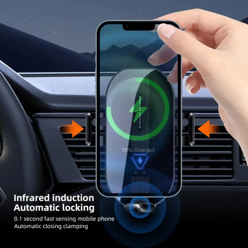 

New Mobile Wireless Charger 15W Fast Charging Holder Car Phone Holder Vehicle Navigation stand Air Outlet High Quality Holder