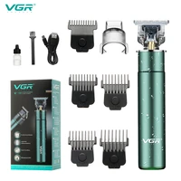 vgr rechargeable electric hair clipper engraving t shaped usb full metal clipper washing ipx5 oil head hair clipper new v 186