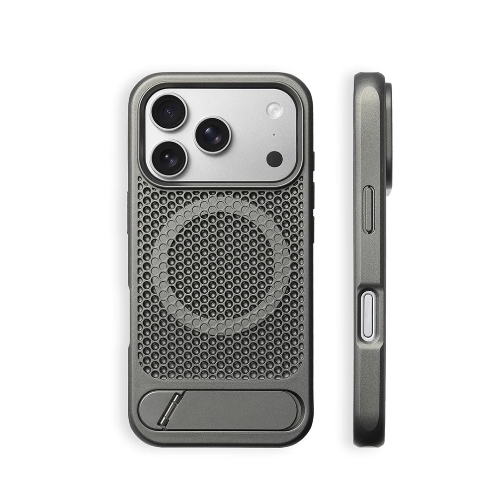 Фото Роскошный чехол с сотовой сеткой для охлаждения Magsafe для iPhone 17 Pro Max Air 16, 15, 14, 13, 12, чехол-бампер с подставкой для беспроводной зарядки №3