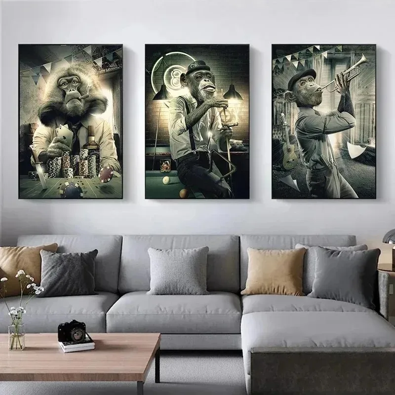 Абстрактные настенные художественные постеры с животными граффити художника