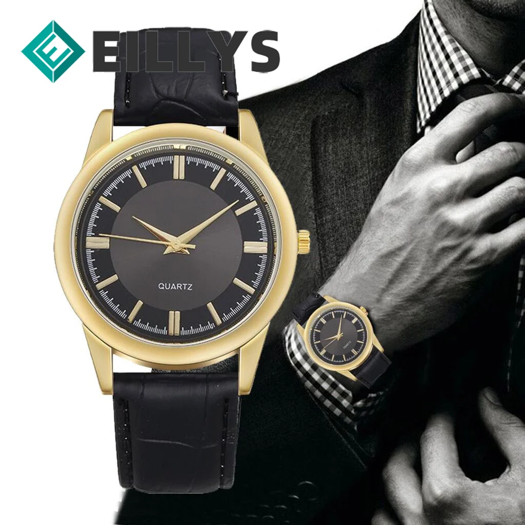 

Модные Повседневные кварцевые часы с кожаным ремешком, мужские наручные часы с кожаным ремешком, простые дизайнерские мужские деловые часы, часы