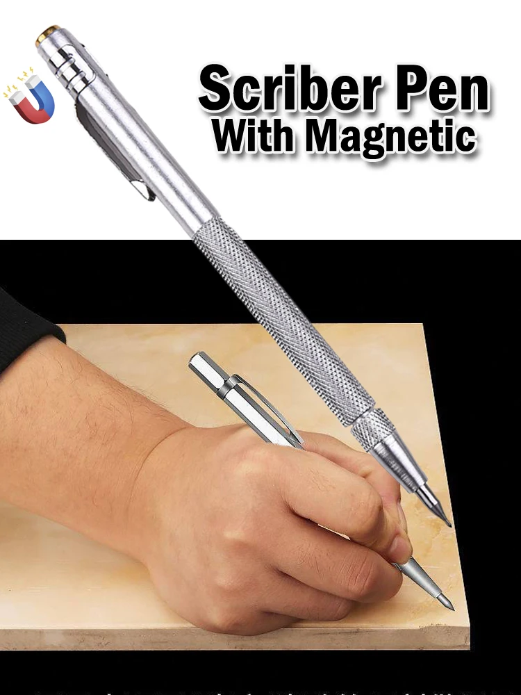 

137mm Tungsten Carbide Tip Scriber Pen Magnetic Scribing Carving Pen For Engraving Hardened Steel Ceramic Glass Etching Tool