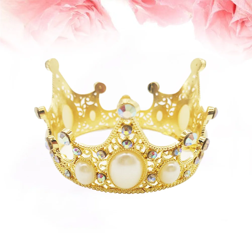 

1pc Gold Decor Mini Crown Cake Ornaments Party Supplies for Birthday Anniversary