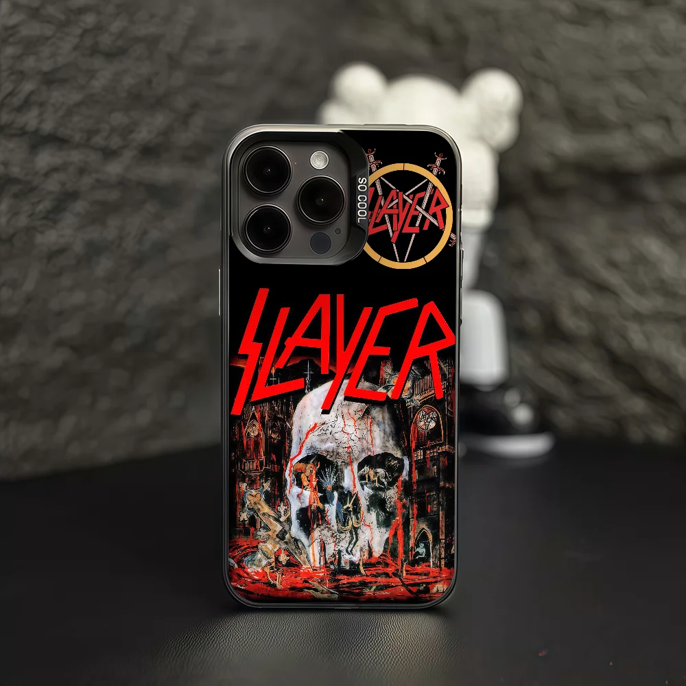 Фото Чехол для телефона Band S-Slayer для iPhone 12, 11, 13, 14, 15, 16, 17 Max Pro Plus Mini, защитный цветной чехол IMD №3