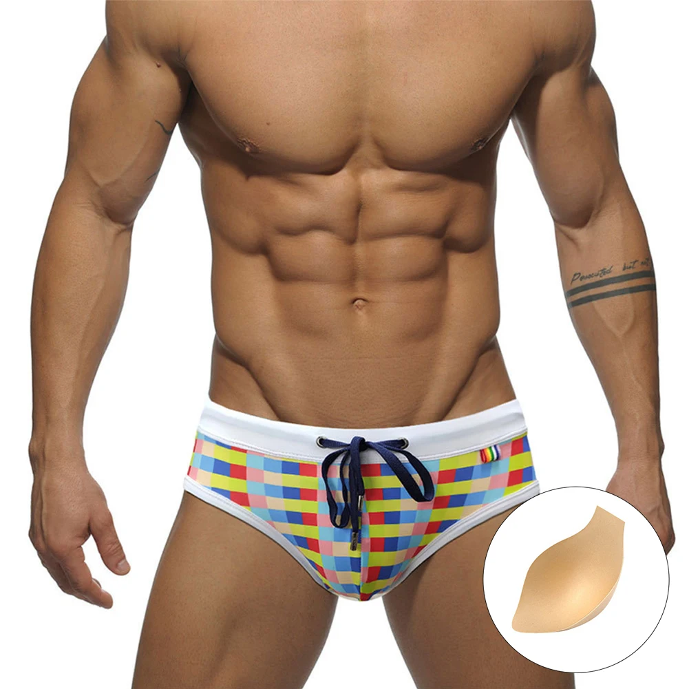 

Sexy Mens Swim Briefs Bikini Swimwear Swimming Trunks Beach Shorts Swimsuit Men's Three-dimensional Swimming Trunks With Cups