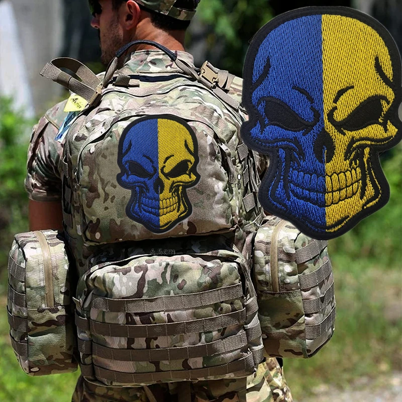 Ukraine Embroidered HOOK Badge Patches Ukrainian National Emblem Shield Shape Tactical ukr Flag Patch for Backpack Caps Clothes