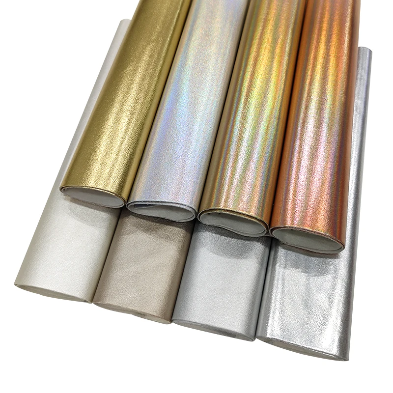 

XHT Solid Color Metallic Effect Pearly Flashing Soft PU Leather Fabric Sheet for Making Craft/Sewing/Cover/Decorative