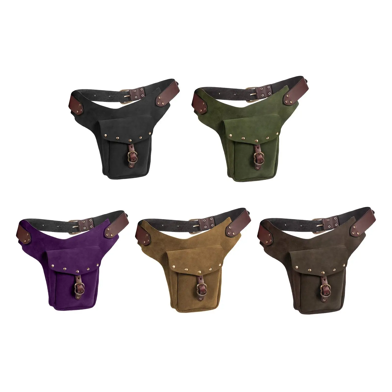 

Medieval Belt Pouch, Belt Purse PU Leather Belt Pouch Bag for Accessories Travel