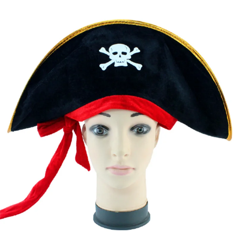 

5pcs/lot Halloween Decorations Pirate HAT with Ghost Head Party Cosplay Free Size 48*19cm For Adult and Children