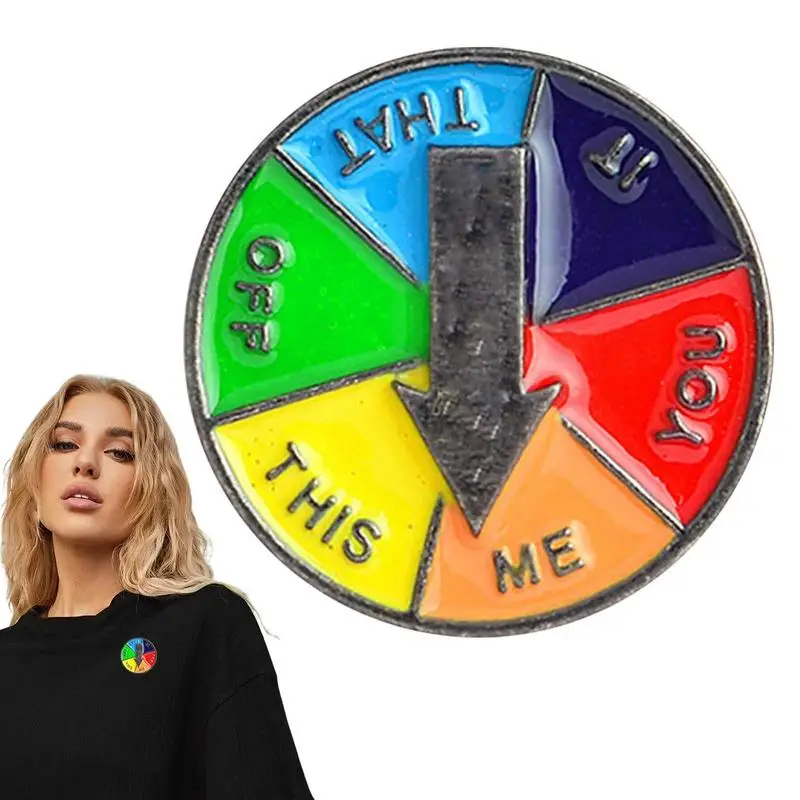 

Цветная эмалированная булавка в форме колеса, портативная и легкая брошь на кнопке вращающегося диска, Красочные булавки на лацкан, декор для одежды, курток, джинсов