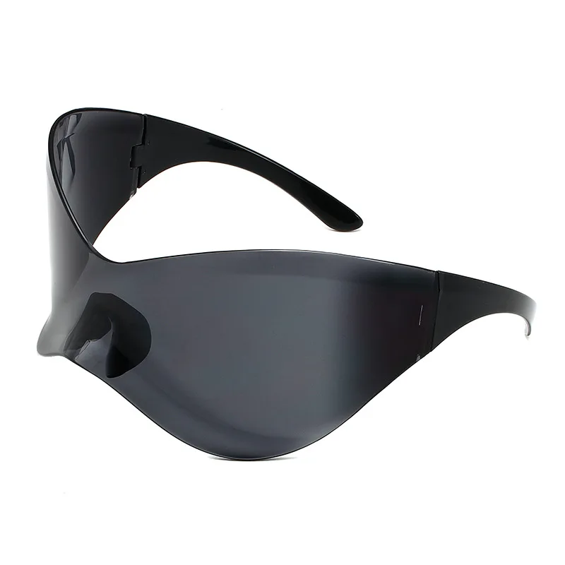 

2023 New Fashion Oversized Punk Rimless Sunglasses Women Men Outdoor Cycling Sports Wrap Sunglasses Futuristic Glasses Shades