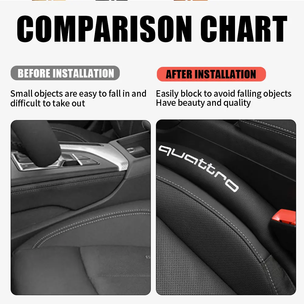 2 шт. подушка автомобильного сиденья с зазором для Audi A6 C5 C6 C7 C8 A4 B5 B6 B7 B8 B9 S3 S4 S5 Q3 8U Q5