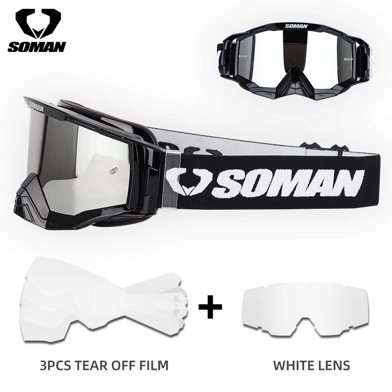 

SOMAN очки для мотокросса HD линзы пылезащитные шлемы мотоциклетные очки для мужчин MTB ATV солнцезащитные очки очки для верховой езды Байк