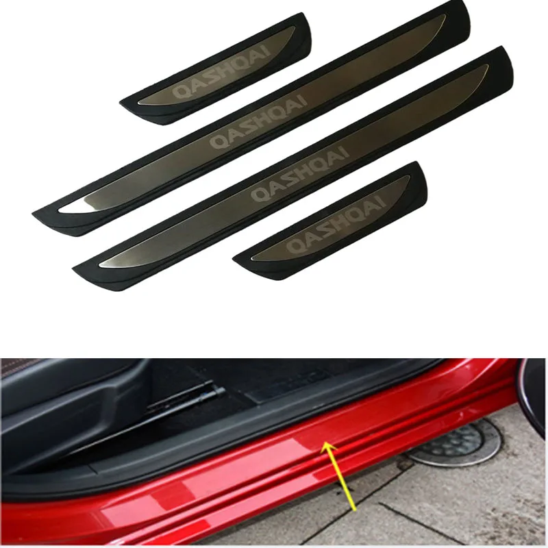 

For 2014-2019 Nissan Qashqai j11 Auto Door Sill Plate Trim Stainless Steel Threshold Kick Pedal Scuff Sticker Car Styling qa6
