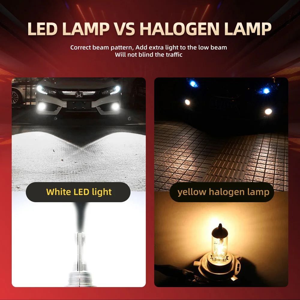 2 шт. миниатюрные лампы LED для фар H7 для автомобилей VW Audi BMW Citroen Ford Hyundai Chevrolet Mercedes Benz, светильник для тумана 12000LM on.