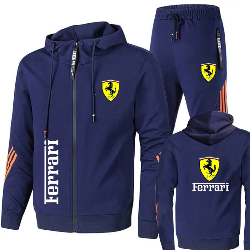 2023 New F1 Men's Formula One Spring and Autumn Fashion Atmosphere Comfortable Size Hooded Casual Sportswear Men's Loose Set