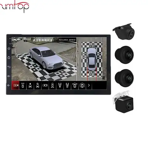9 10-дюймовый Android-плеер 360 Система просмотра птиц 4 камеры 3D DVR HD 1080P Регистратор/Машина мониторинга парковки
