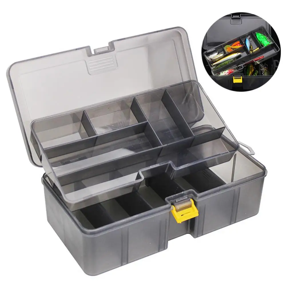 

Waterproof Plastic Double Layer Fishing Tackle Lures Hook Bait Box Storage Case