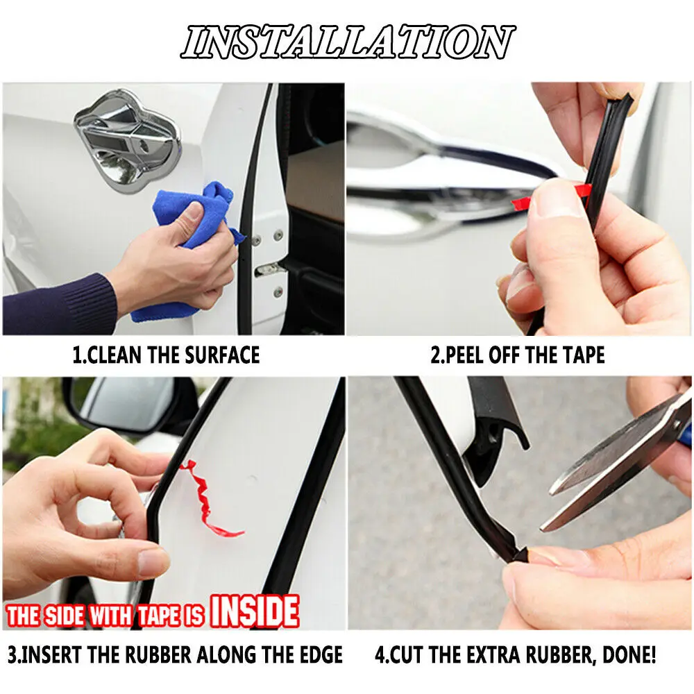 Противоударная Резиновая полоса для автомобильной двери невидимая Декоративная