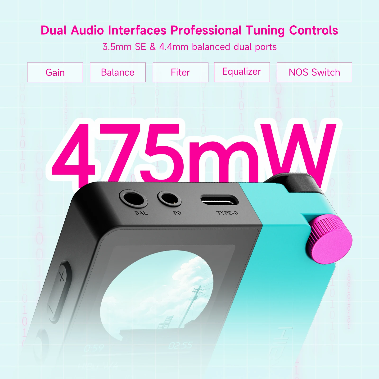HiBy W4 3.5 мм 4.4 мм Беспроводной аудиоусилитель для наушников HiFi Bluetooth 5.4 NFC CarPlay UAT LDAC aptX HD aptX-LL 1500 мАч MagSafe (art.: 3920dc2d5f487) - 3920dc2d5f487