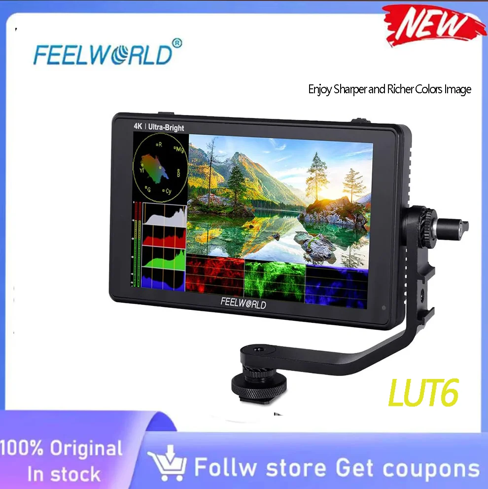 Фото EELWORLD LUT6 6-дюймовый сенсорный монитор для DSLR-камер с яркостью 2600 нит |   4K HDMI вход/выход, 3D LUT, HDR, визуализация формы сигнала, хроматограмма, фокусировка №1