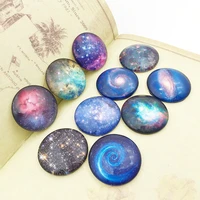 5pcslot glass starry sky photo flatback 25mm glass cabochon for diy necklaces bracelets earrings jewelry making findings