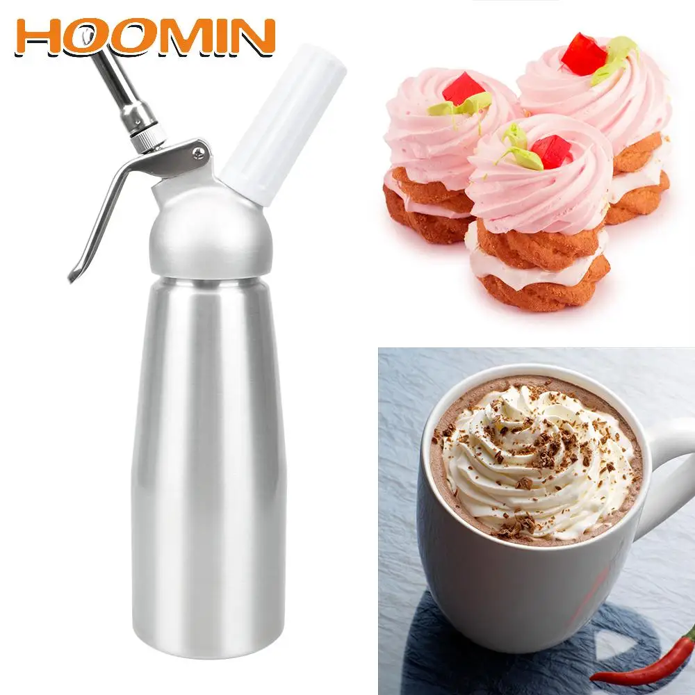 

HOOMIN Aluminium Whipped Cream Butter Dispenser 500ml 1000ml Cream Whipper Professional Cake Bake Tools Dessert Tools