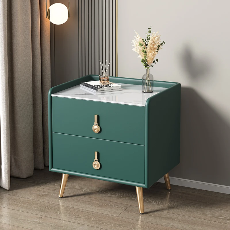 

Coffee Smart Nightstands Storage Dresser Luxury Console Nordic Bedside Tables Small Narrow Auxiliary Comodini Furniture HY50BT