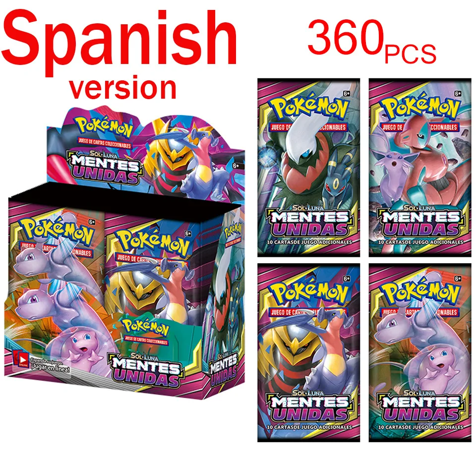 

Pokemon 360 Booster Cards Pack Spanish Baby Cards Board Game Battle Cards Elf FUSION Card New Collectible