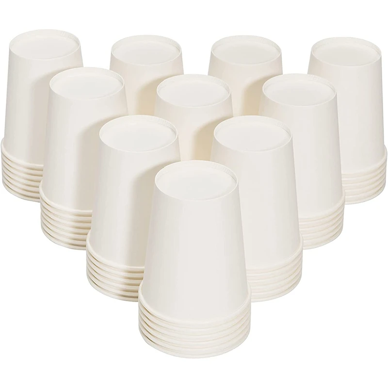 

12 Oz 100 Pack Disposable Paper Cups,Coffee Cups, Hot Coffee Cups, Paper Cups Mouthwash Cups Dispenser For Bathroom