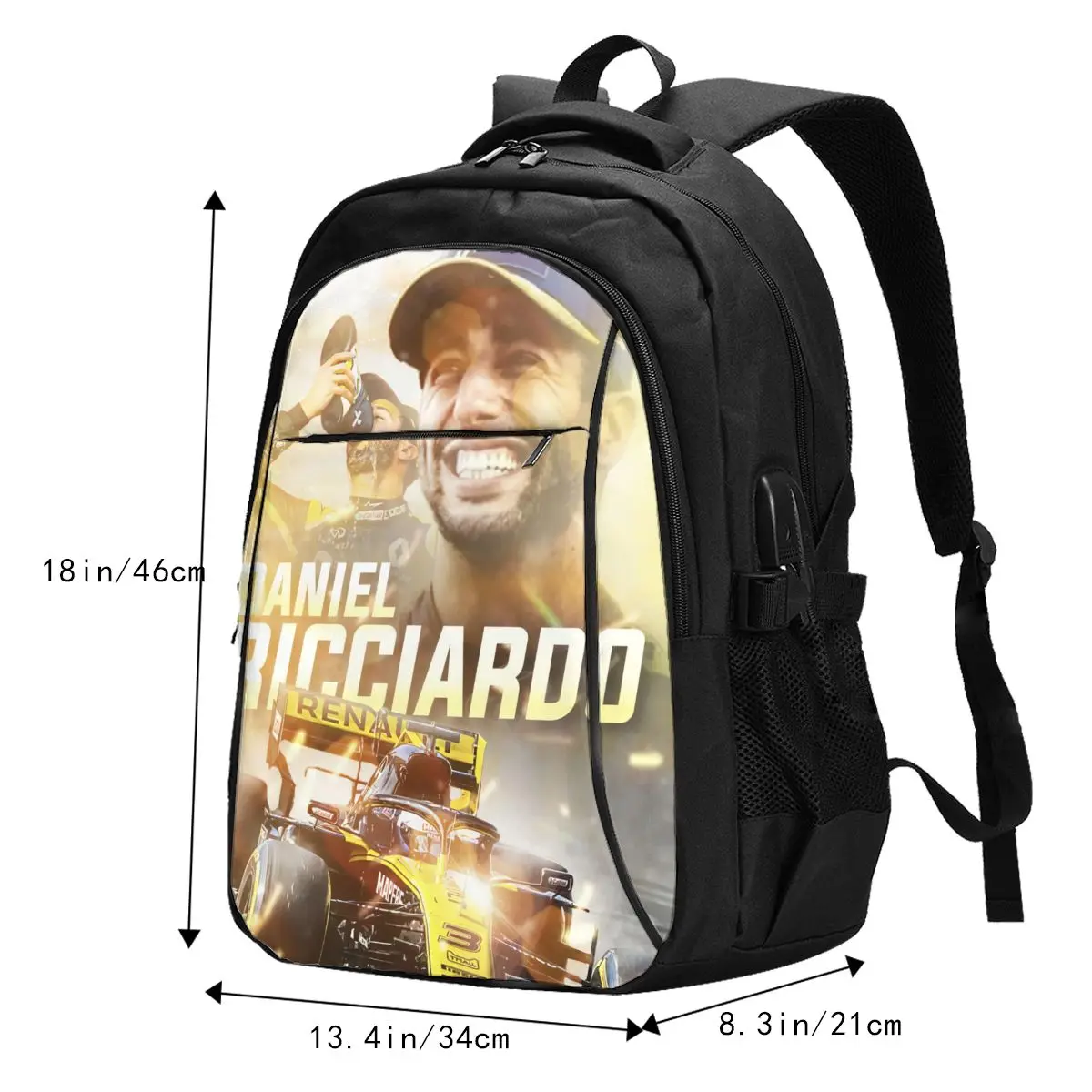 Туристический рюкзак для ноутбука Daniel Ricciardo 3 деловой водостойкий с USB-портом