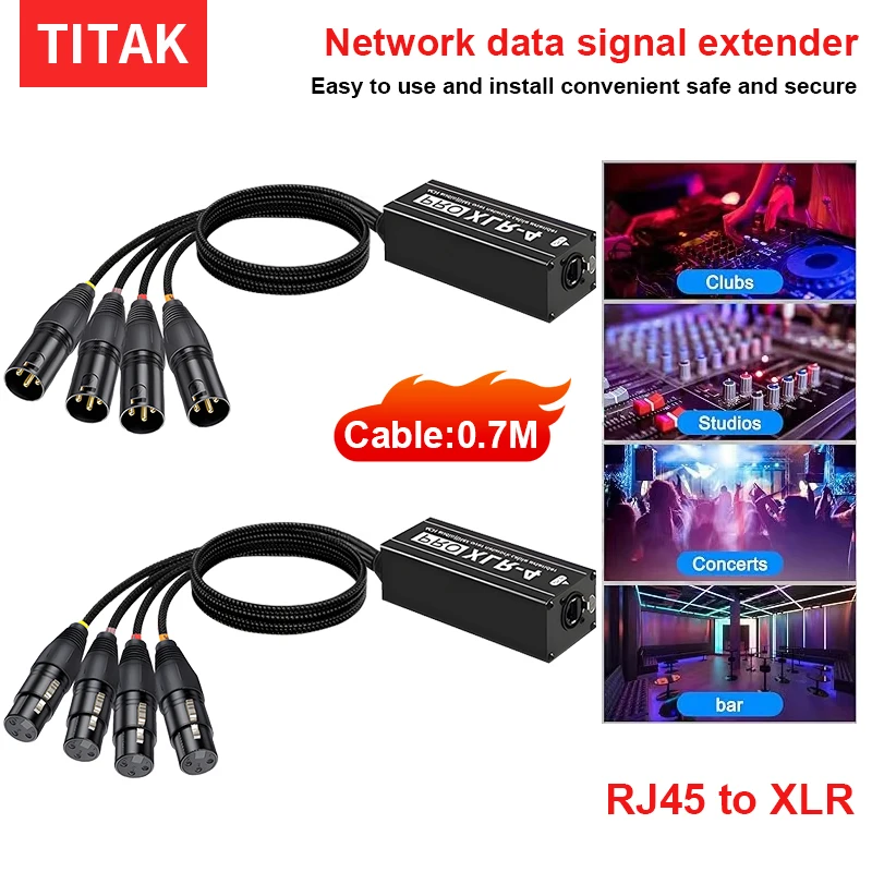 Фото 4-канальный 3-контактный аудиосетевой XLR-кабель для сценического звукового освещения и студии звукозаписи «папа» и «мама» к RJ45 Ethercon DMX512 №1