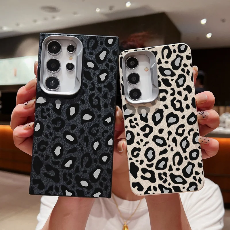 Чехол с леопардовым узором для Samsung Galaxy S24 FE S23 S22 Ultra A55 A54 A35 A15 A16 A25 A14 5G текстурой
