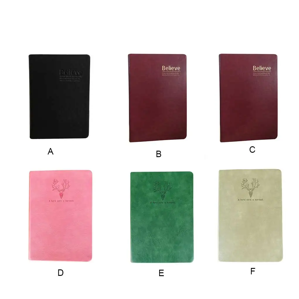 

Notepad Thick Paper Leather Drawing Diary Sketchbook Hand-Painted Planner Agenda Student Gift Accesories Black and Gold