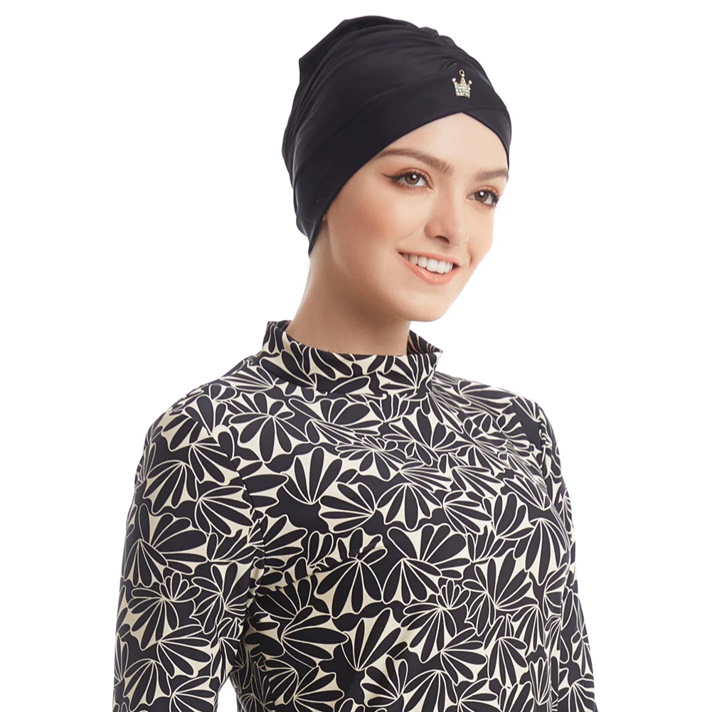 Мусульманский купальник Женский скромный лоскутный хиджаб с длинными рукавами