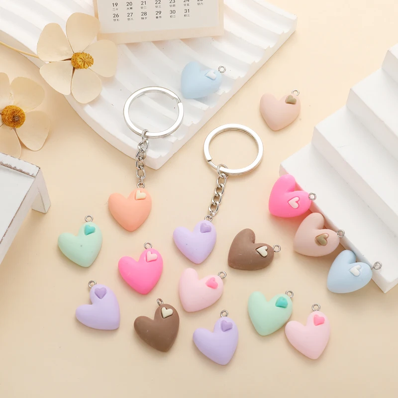 7 шт. 8 цветов смоляная форма сердца подвеска для серег ожерелья подвесок сделай