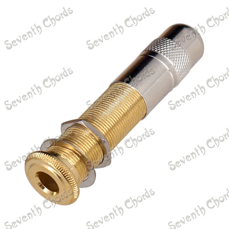 

1Pcs Brass Gold 1/4" 6.35mm Guitar Bass Threaded Cylinder Guitar Jacks Output Input Plug Sockets Guitar Accessories Strap Lock