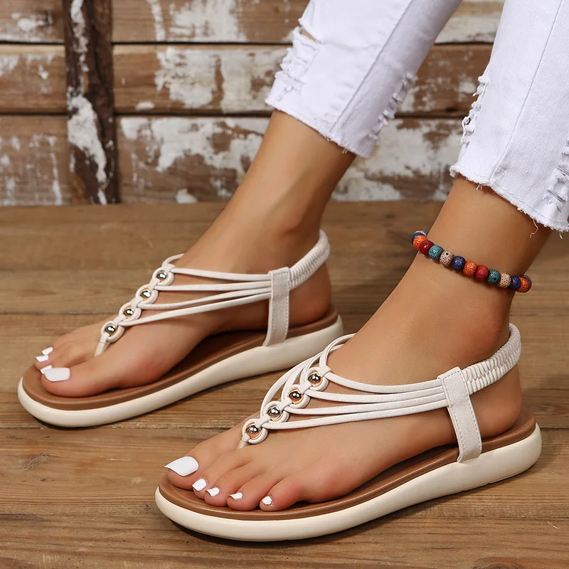 Slip-On Sandals Women Comfortable Rope Sandals Shoes Casual with Traditional Creativity Fashion Flats Women Summer Beach Shoes