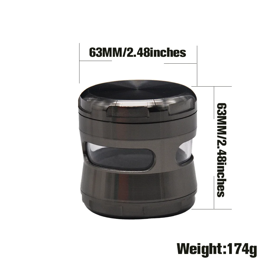 4-слойная шлифовальная машина для сорняков из цинкового сплава 63 мм/2 48 дюйма