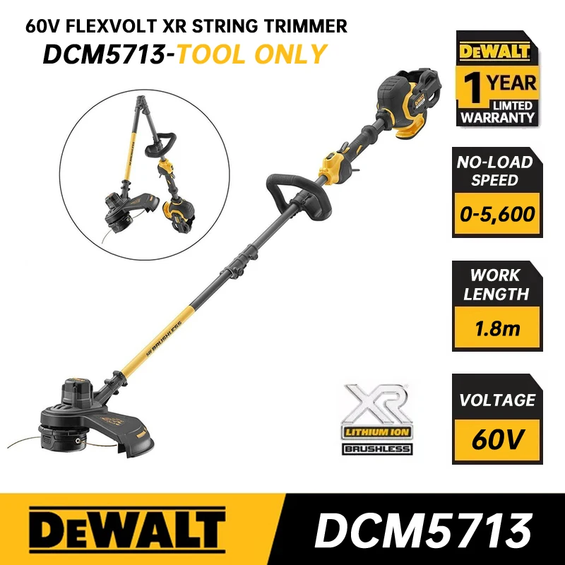 

DEWALT DCM5713 60V FlexVolt XR String Trimmer Brushless Lawn Mower 38cm Wireless Electric Garden Pruning Power Tool DCM5713N