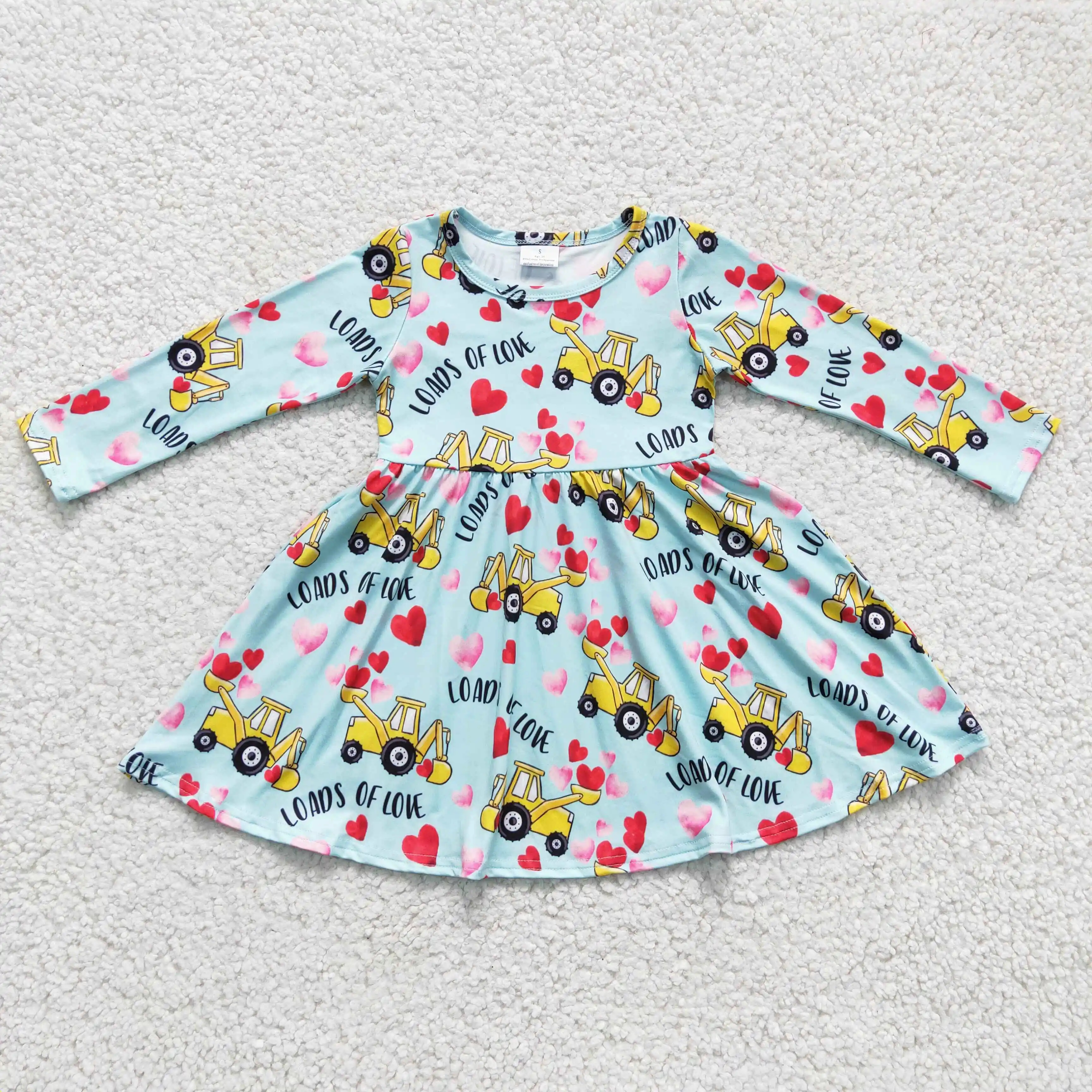 

baby girls long sleeve Valentines day dress kids spring holiday knee length dress children girls boutique dress kids dress