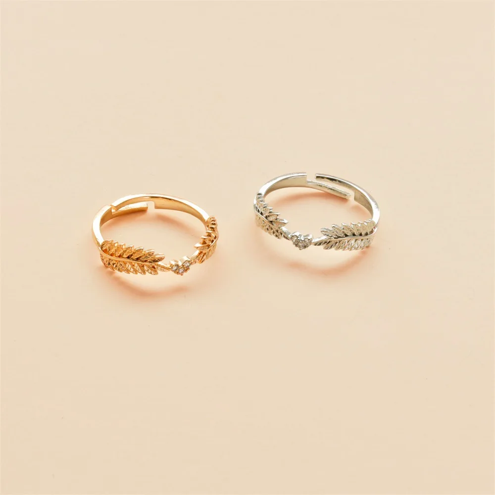 

The New Fashion Opening Can Adjust The Leaf Ring for Women's Light Luxury Fashion Jewelry Inlaid with Zircon Rings for Women