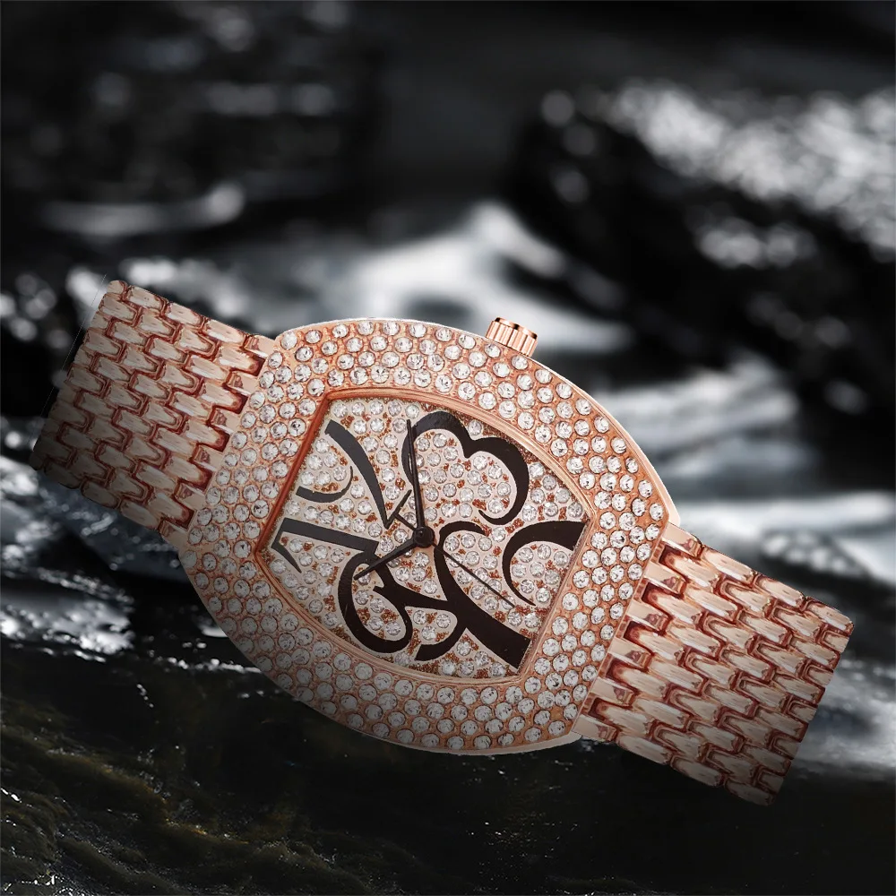 Watch Women Iced Out Rhinestone Diamound Wrist Watch Ladies Watches Women Simple Quartz Watch Hot Sale Women Fashion Reloj Mujer